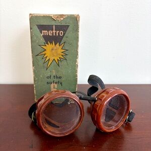 Vintage Steampunk Bakelite Metro Brown Safety Goggles